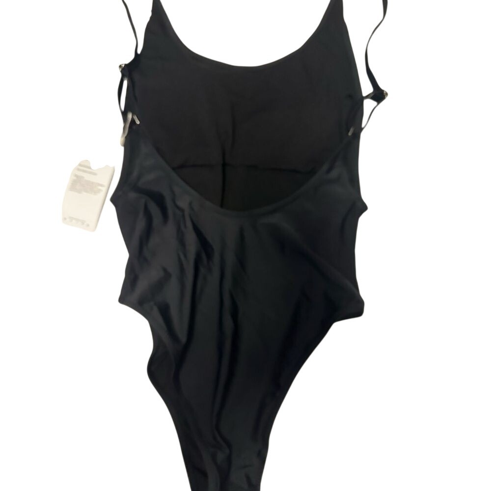 PrettyGarden Womens One Piece Swimsuit Black Low Back High Cut Adjustable Straps